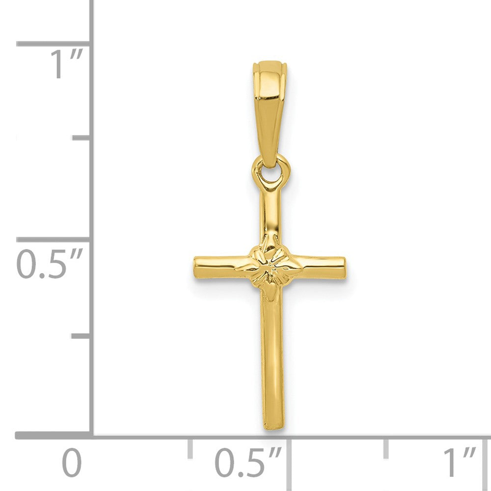 10k Yellow Gold 11 mm Polished Cross Charm (0.53 grams)