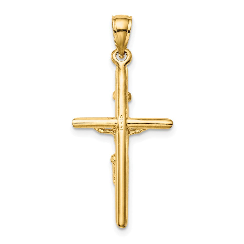 10k Yellow Gold 14.5 mm INRI Jesus Crucifix Pendant (2.14 grams)