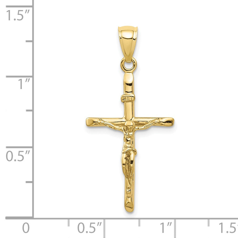 10k Yellow Gold 14.5 mm INRI Jesus Crucifix Pendant (2.14 grams)