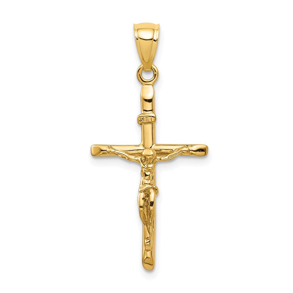 10k Yellow Gold 14.5 mm INRI Jesus Crucifix Pendant (2.14 grams)