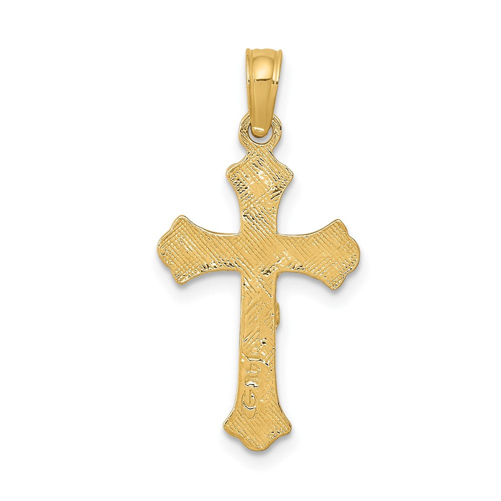 10k Yellow Gold 18 mm INRI Jesus Crucifix Charm (0.88 grams)