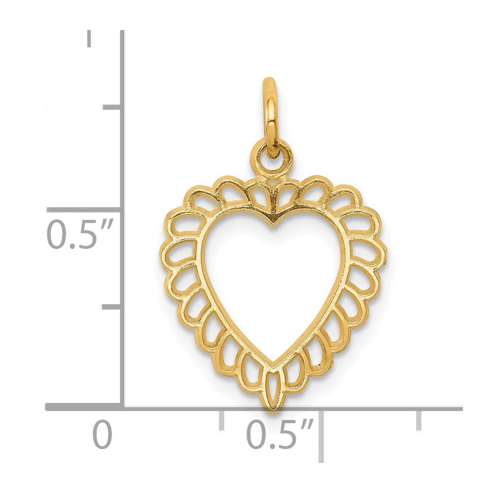 10k Yellow Gold 12 mm Heart Charm (0.56 grams)