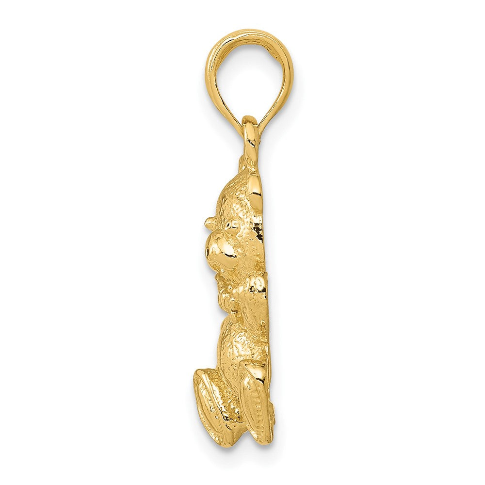 10k Yellow Gold 14 mm Teddy Bear Pendant (1.76 grams)