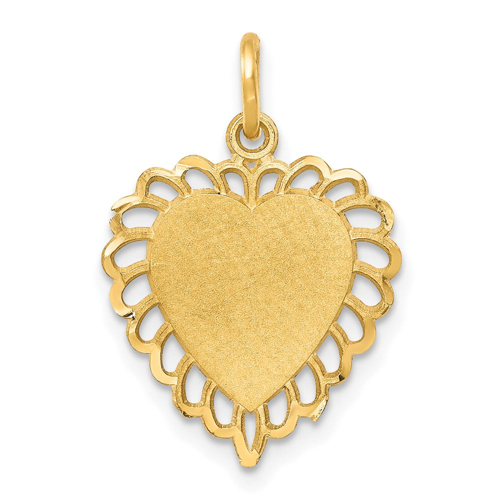 10k Yellow Gold 12 mm Heart Charm (1.08 grams)