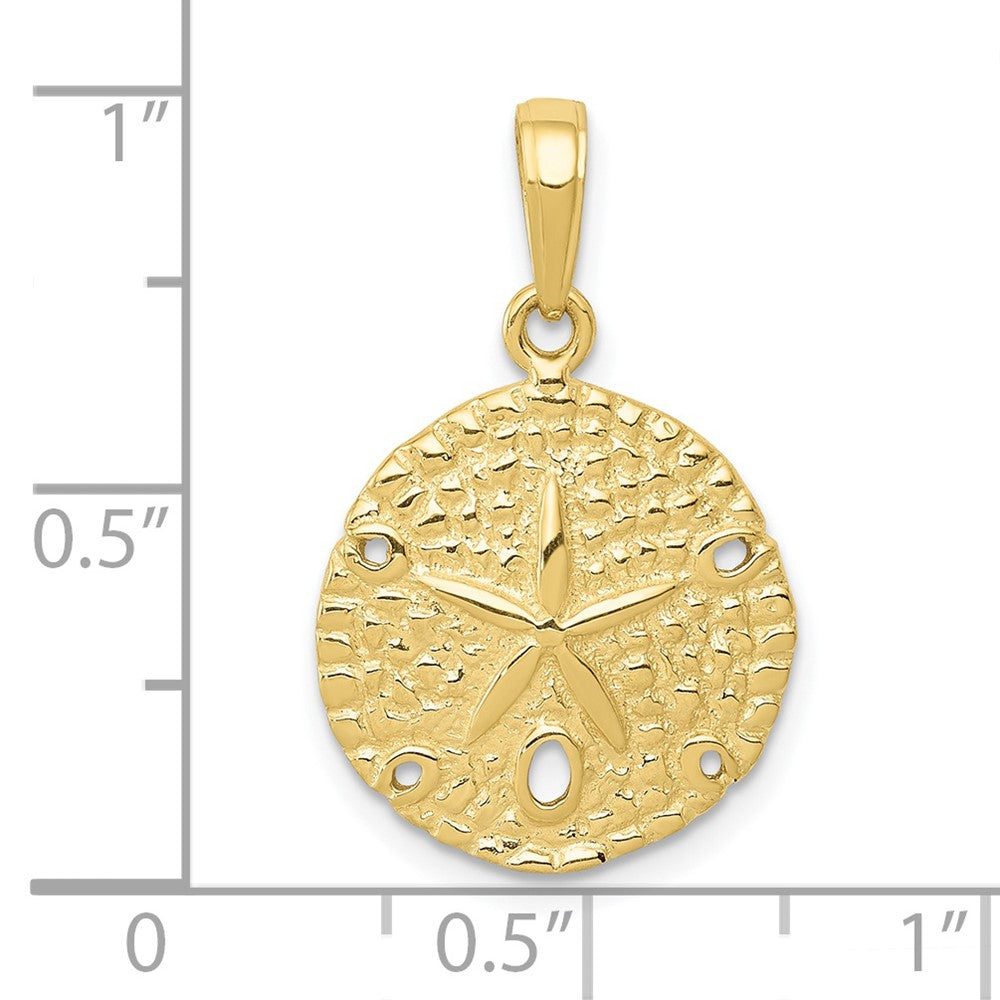 10k Yellow Gold 16 mm Sand Dollar Pendant (1.58 grams)