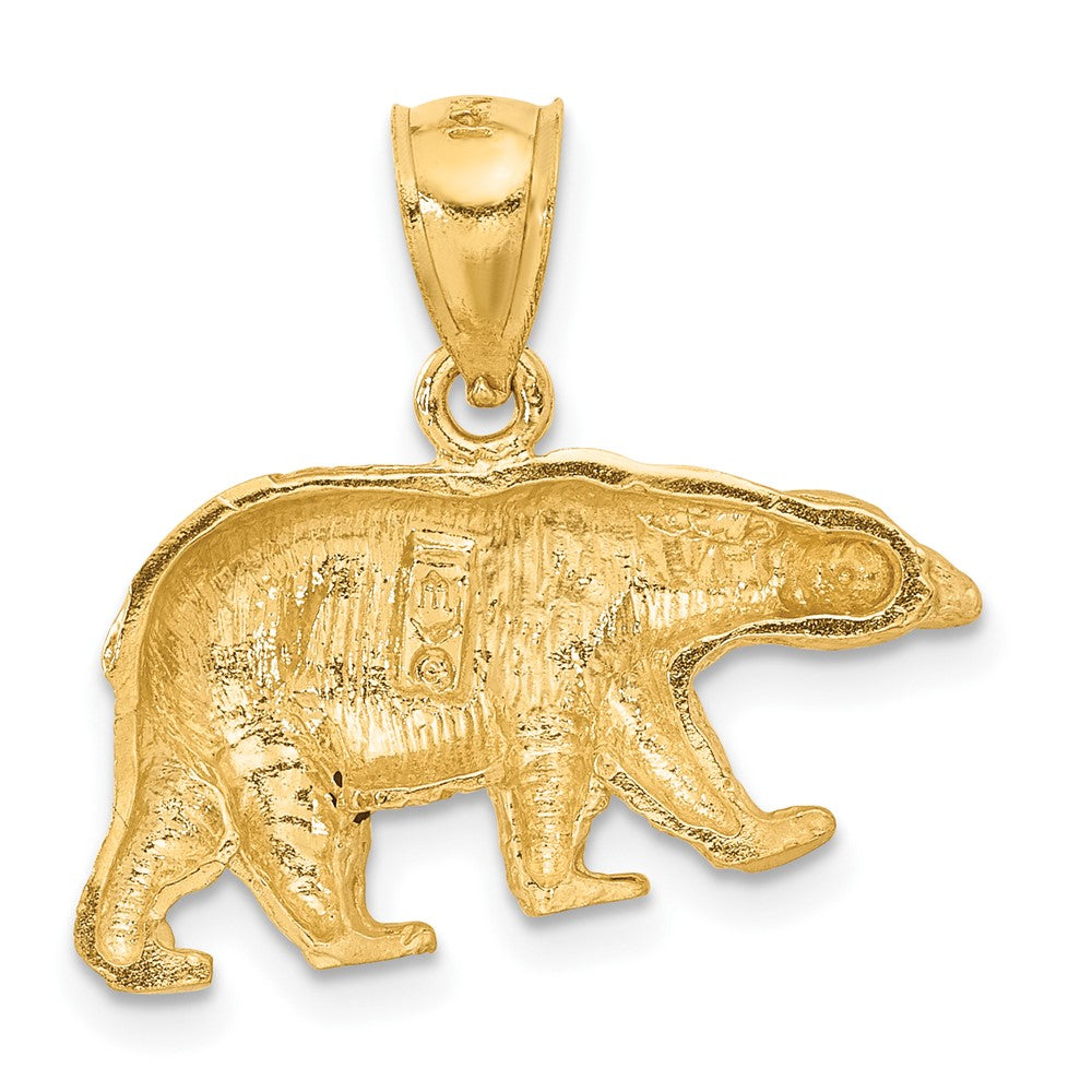 10k Yellow Gold 24 mm Diamond-cut Bear Pendant (2.28 grams)