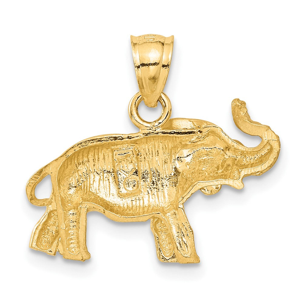 10k Yellow Gold 21 mm Diamond-cut Elephant Pendant (1.99 grams)