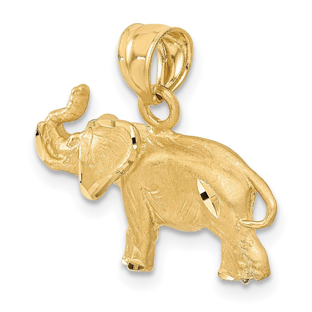 10k Yellow Gold 21 mm Diamond-cut Elephant Pendant (1.99 grams)