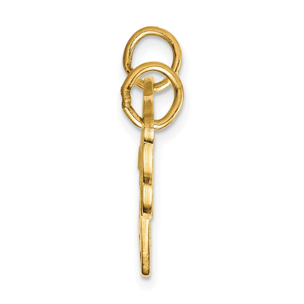 10k Yellow Gold 31 mm Heart and Key Break-apart Charm (2.45 grams)