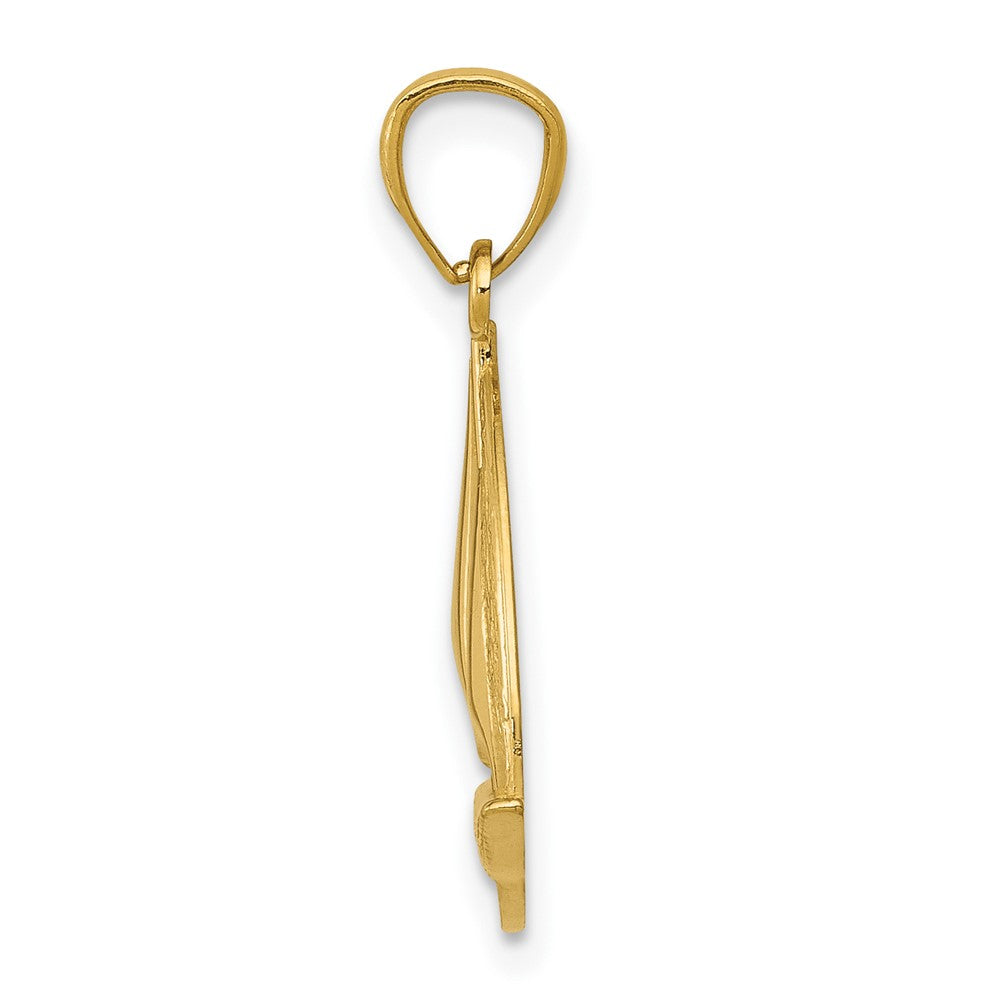 10k Yellow Gold 14 mm Sailboat Pendant (0.71 grams)