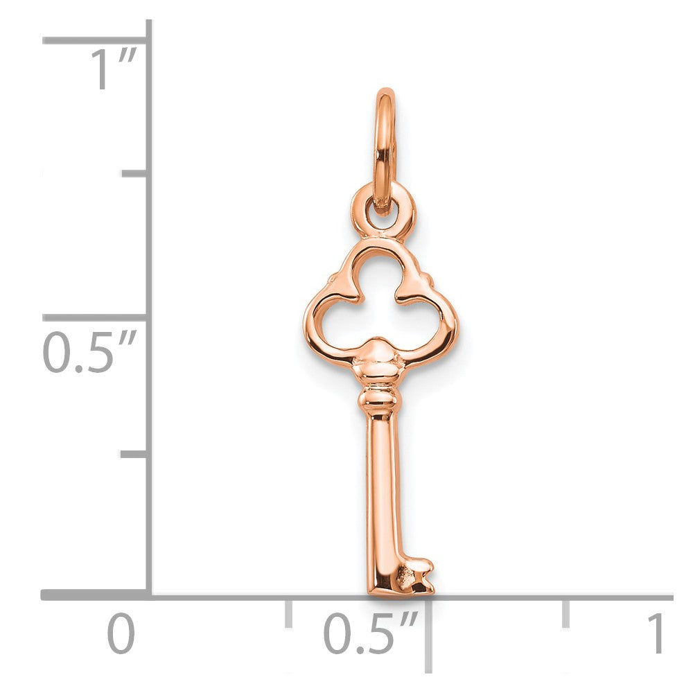 10k Rose Gold 5 mm Solid Key Charm (0.65 grams)