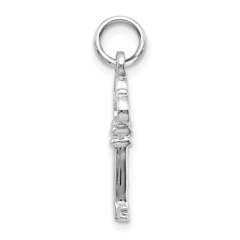 10k White Gold 5 mm Solid Key Charm (0.68 grams)