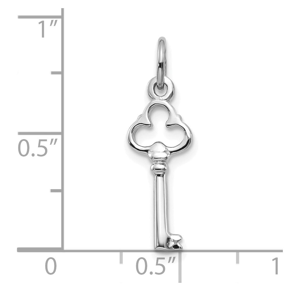 10k White Gold 5 mm Solid Key Charm (0.68 grams)