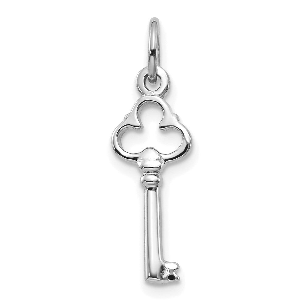 10k White Gold 5 mm Solid Key Charm (0.68 grams)