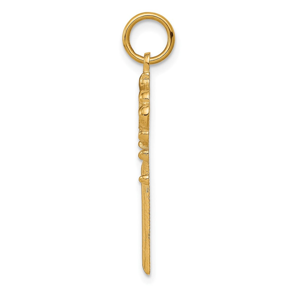 10k Yellow Gold 10 mm Solid Key Charm (0.95 grams)