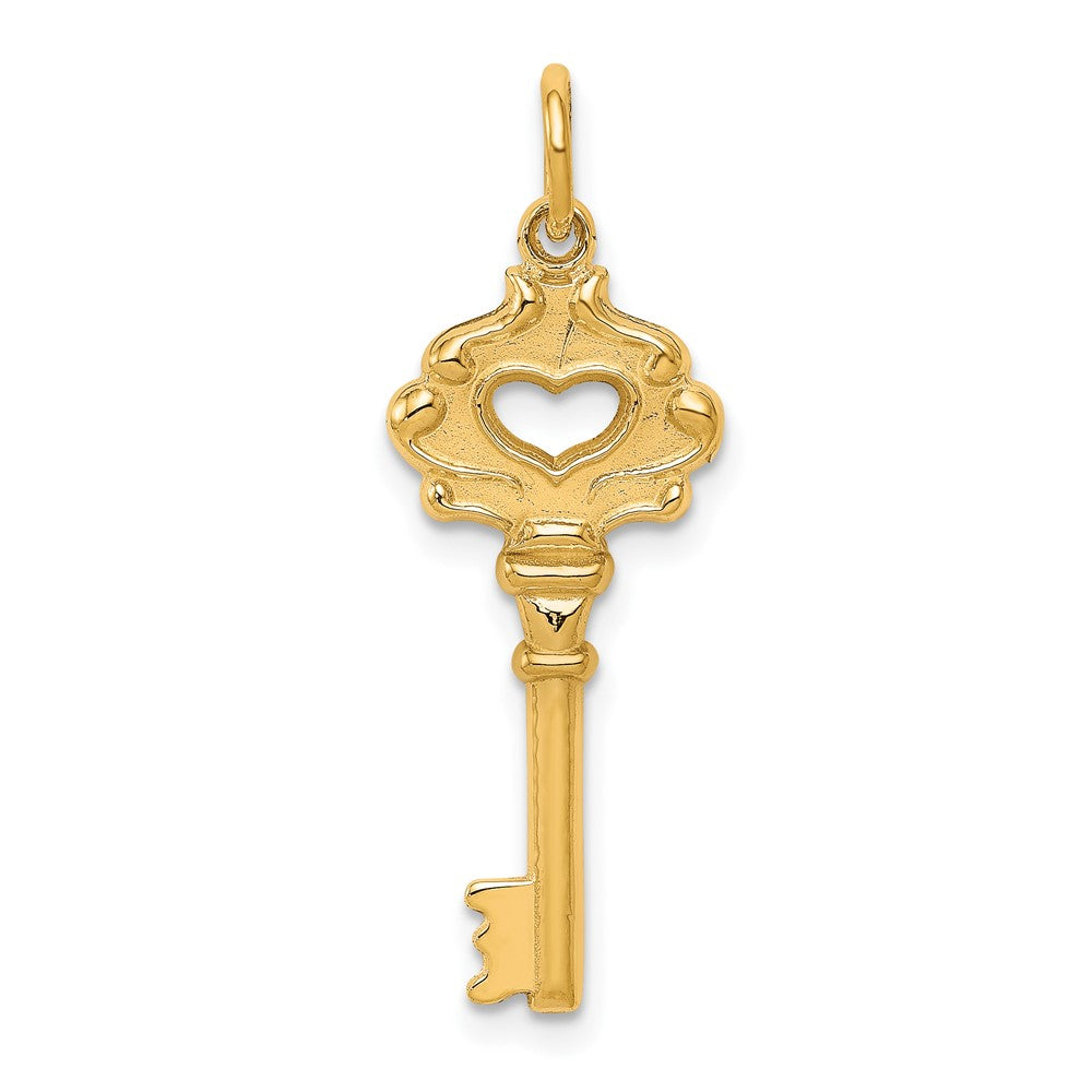 10k Yellow Gold 10 mm Solid Key Charm (0.95 grams)