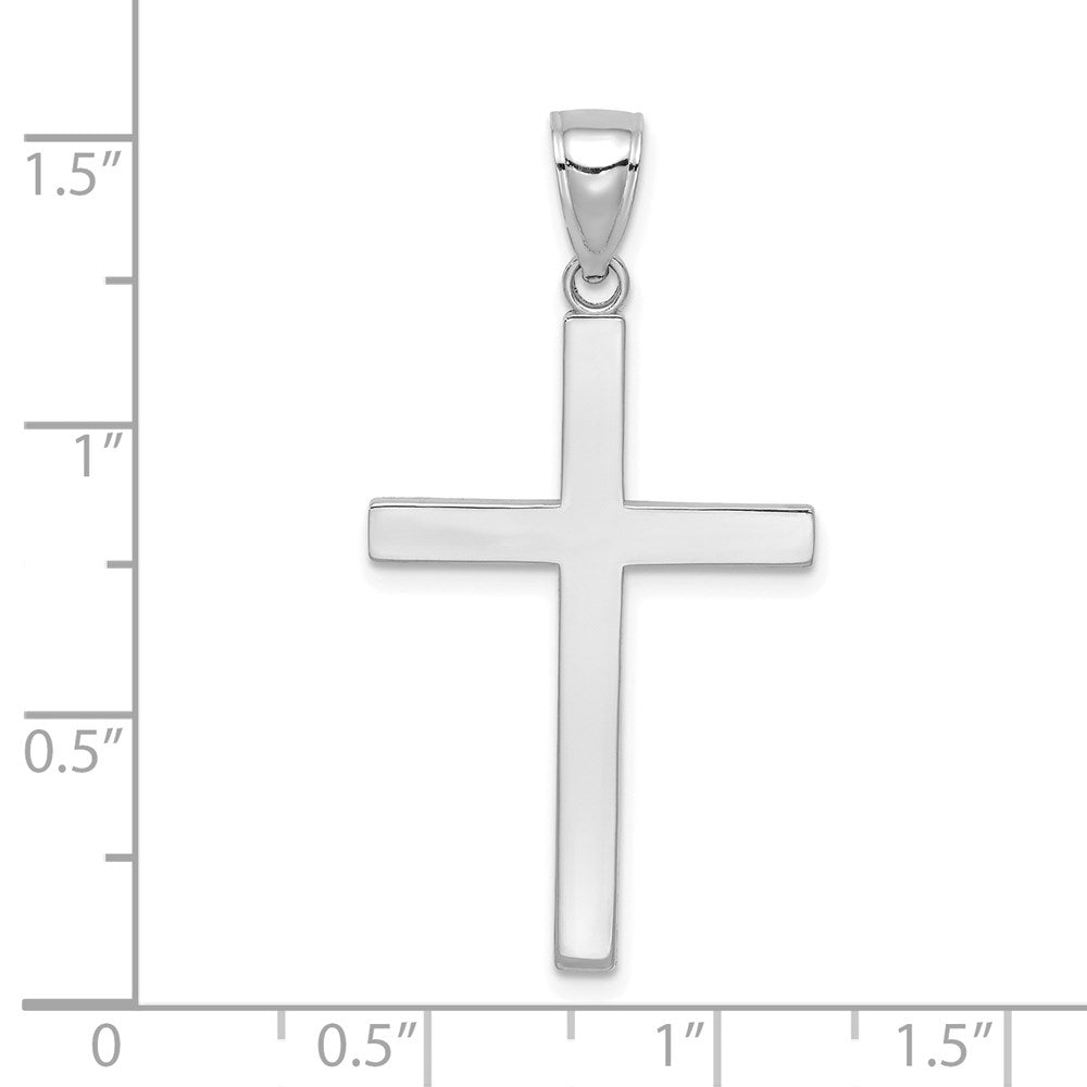 10k White Gold 20 mm Polished Cross Pendant (1.73 grams)