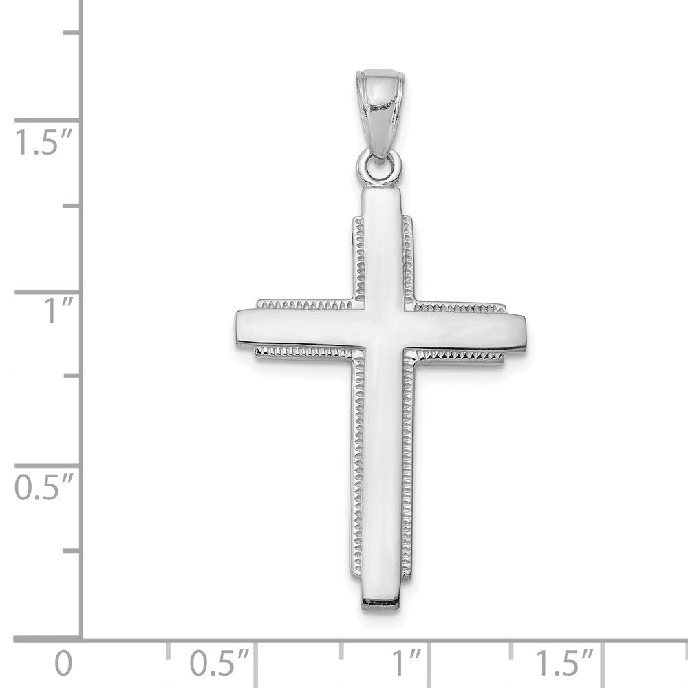 10k White Gold 21.25 mm  Solid Cross Pendant (2.87 grams)