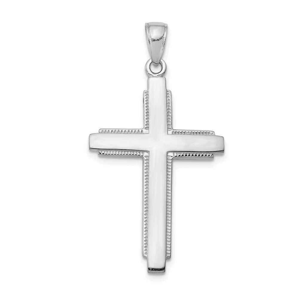 10k White Gold 21.25 mm  Solid Cross Pendant