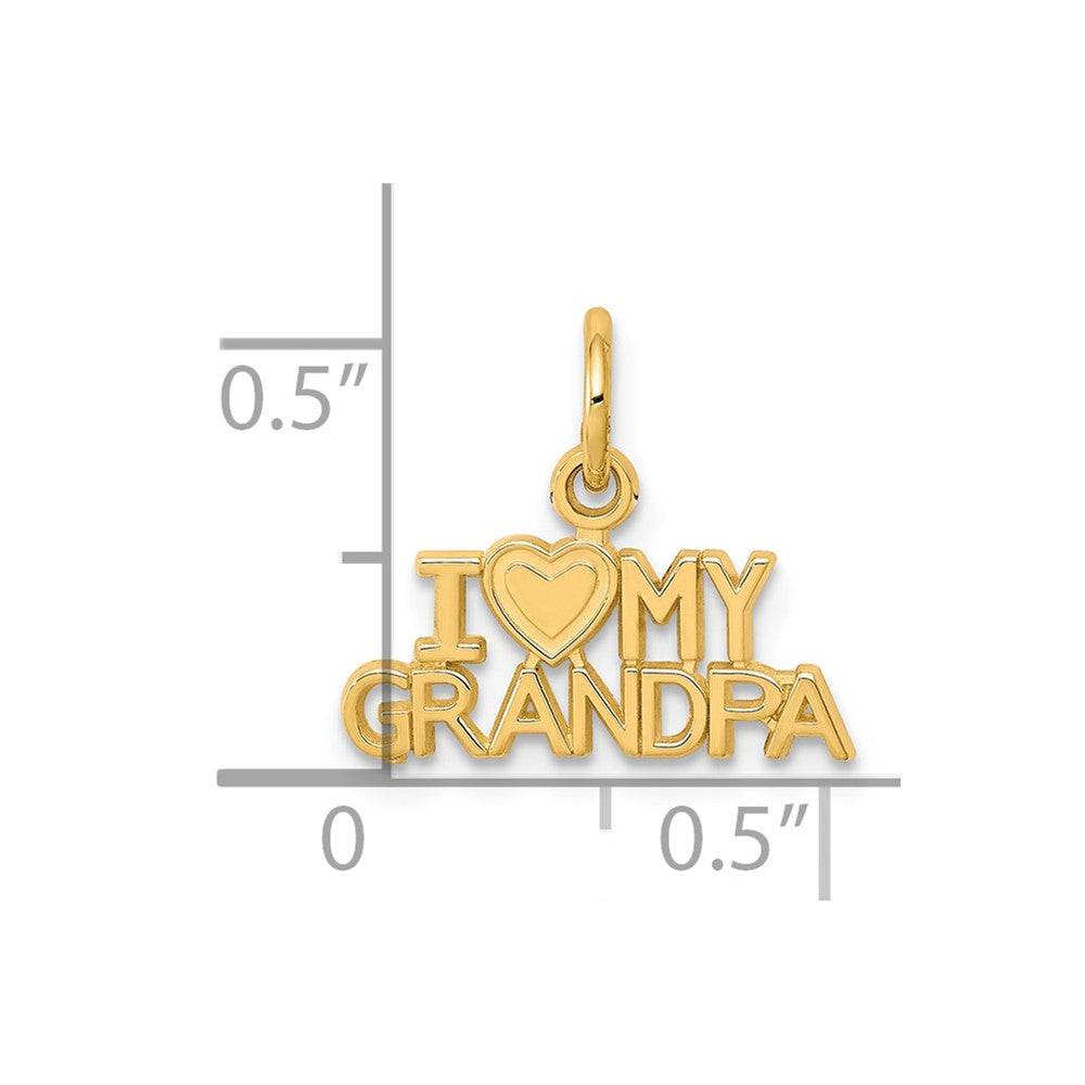 10k Yellow Gold 16 mm I LOVE MY GRANDPA Charm (0.48 grams)