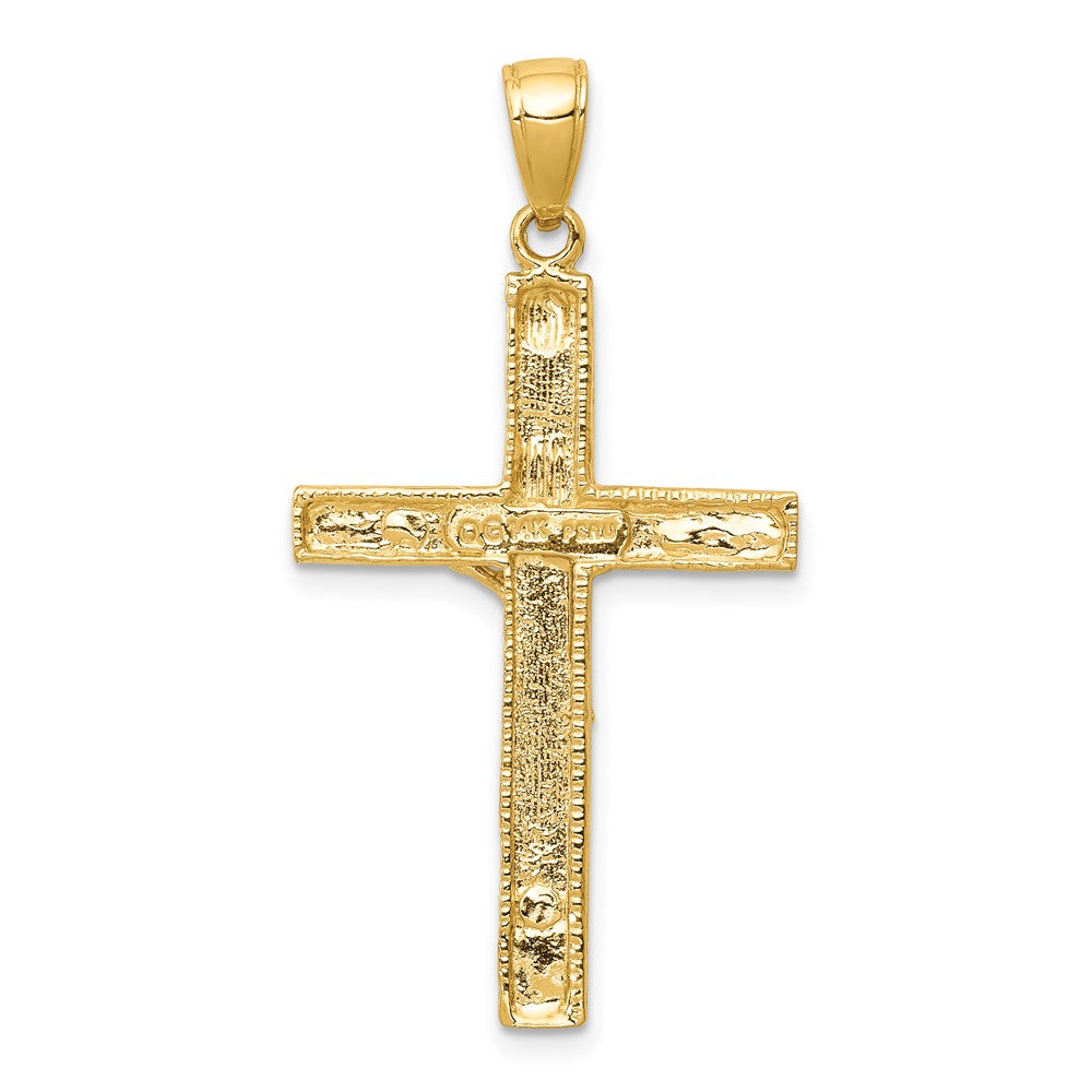 10k Yellow Gold 20 mm INRI Jesus Crucifix Pendant (2.21 grams)