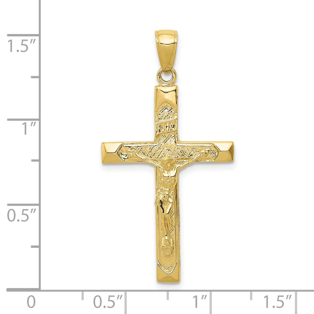 10k Yellow Gold 20 mm INRI Jesus Crucifix Pendant (2.21 grams)