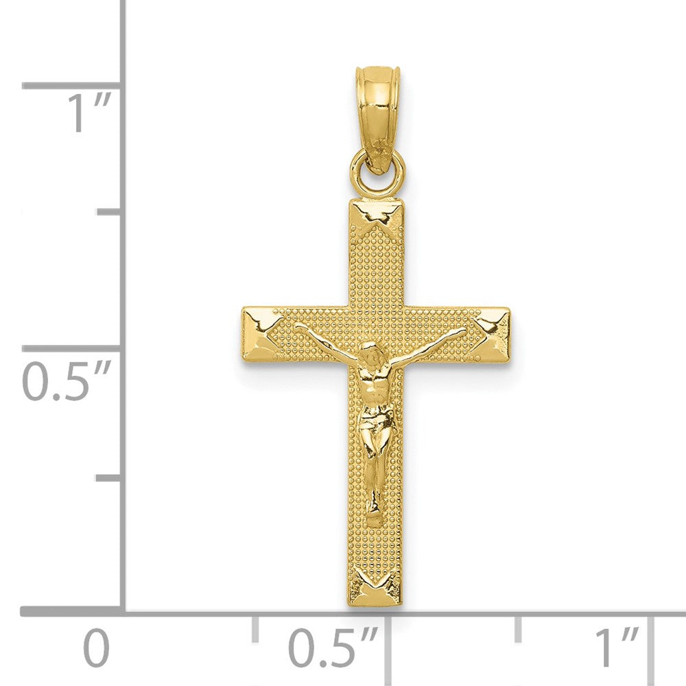 10k Yellow Gold 18 mm Jesus Crucifix Pendant (0.73 grams)