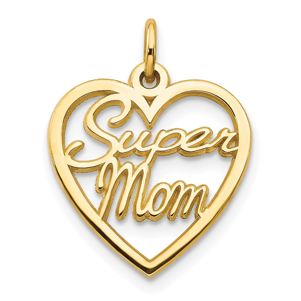 10k Yellow Gold 16 mm SUPER MOM Charm (0.9 grams)