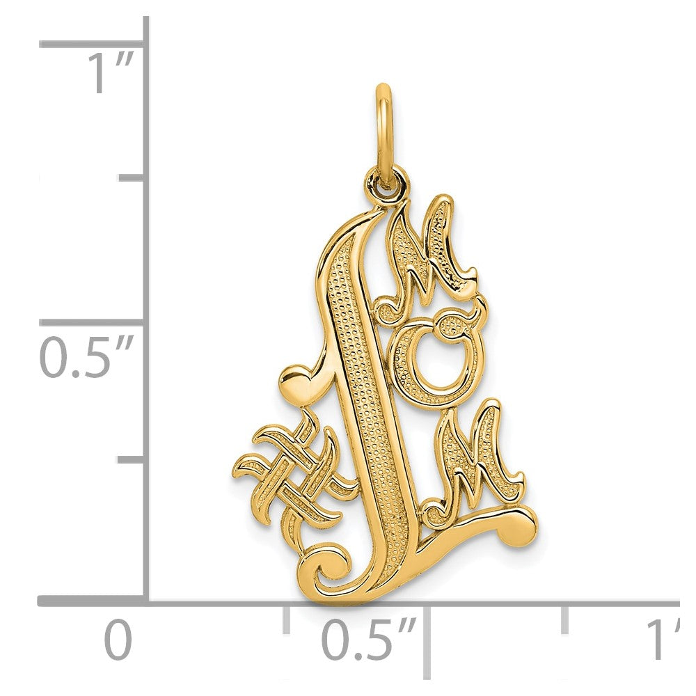 10k Yellow Gold 13 mm #1 MOM Charm (1.13 grams)