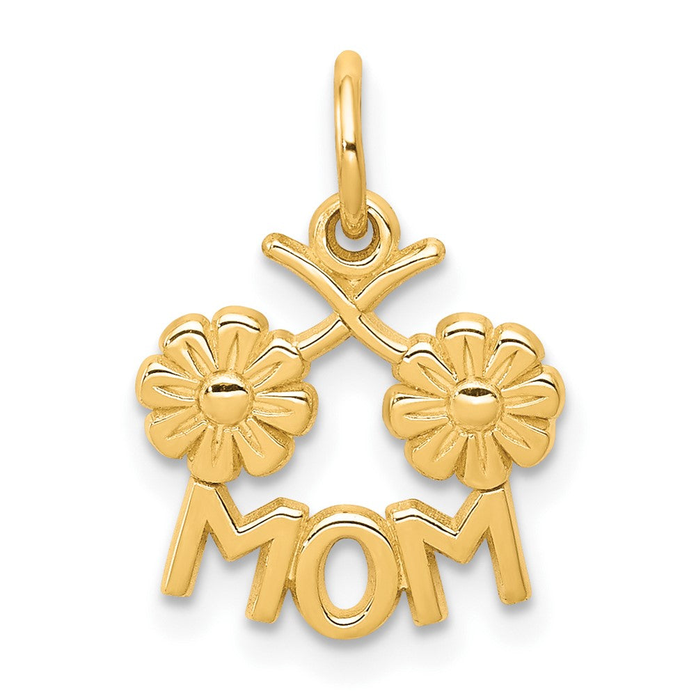 10k Yellow Gold 11 mm MOM Charm (0.65 grams)