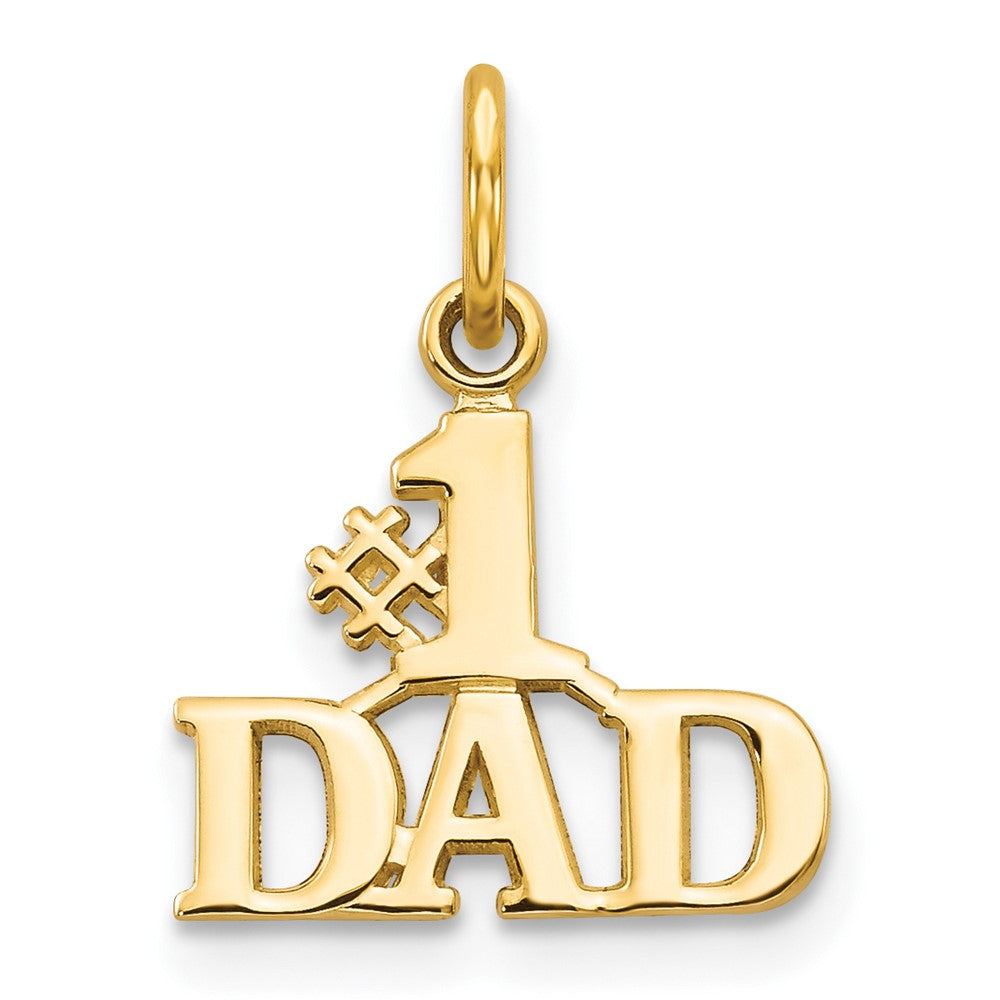 10k Yellow Gold 13 mm #1 DAD Charm (0.5 grams)