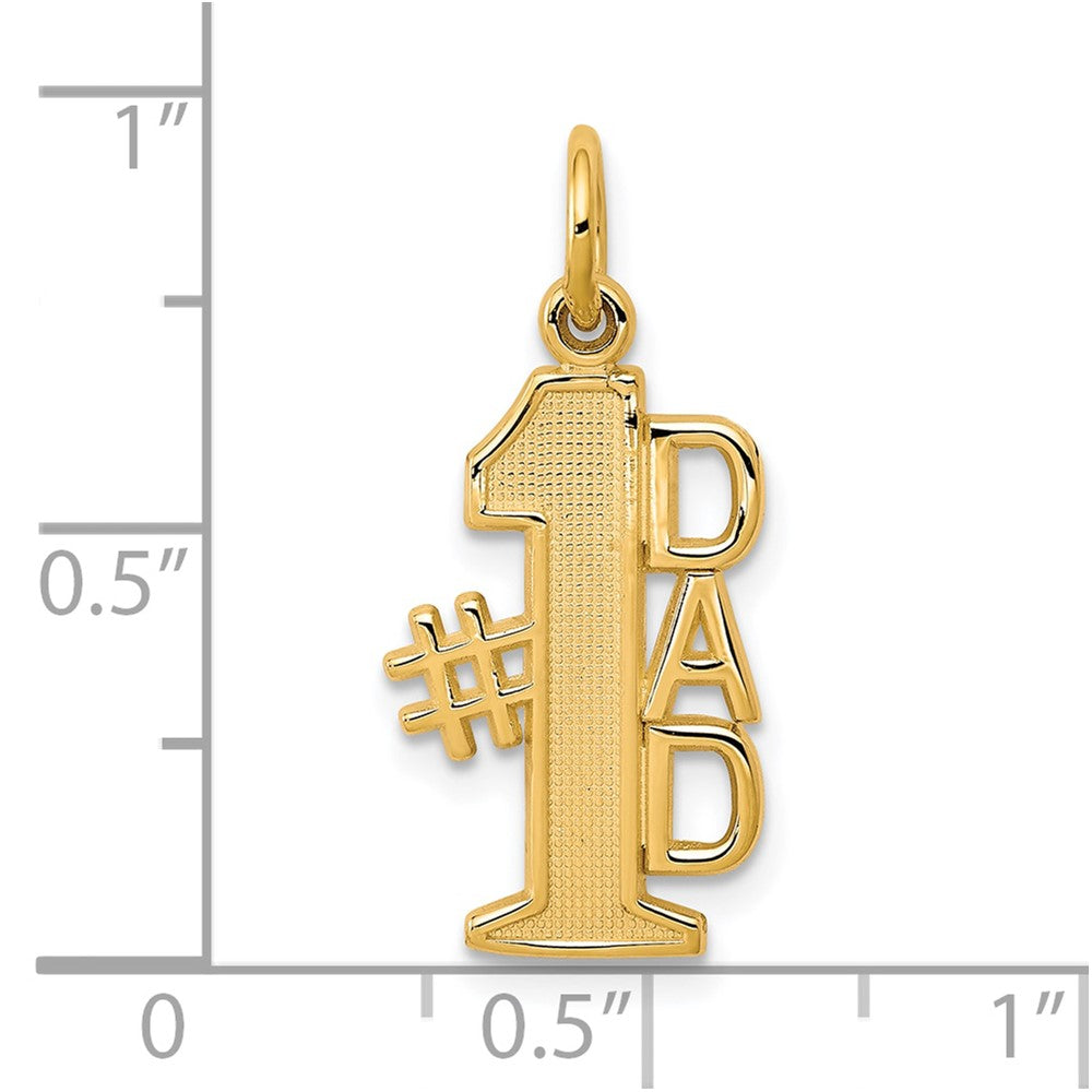 10k Yellow Gold 11 mm #1 DAD Charm (0.94 grams)