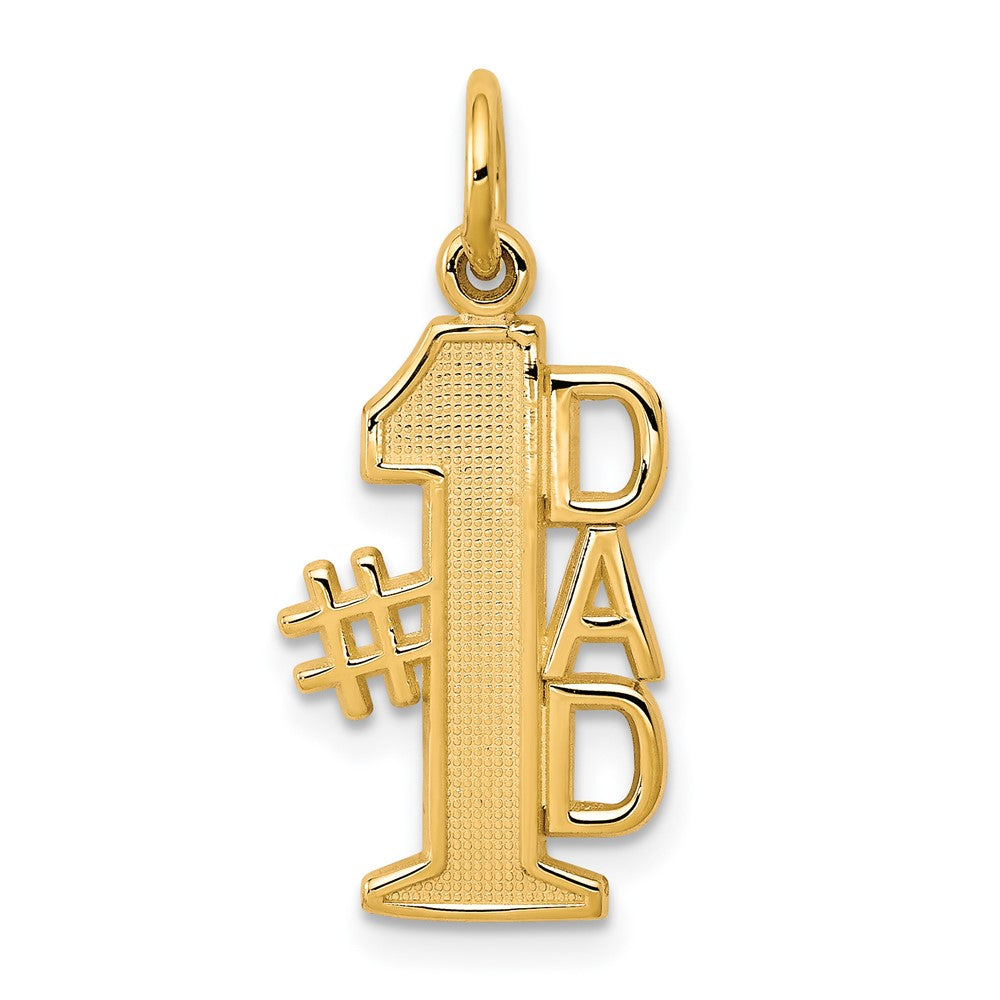 10k Yellow Gold 11 mm #1 DAD Charm (0.94 grams)