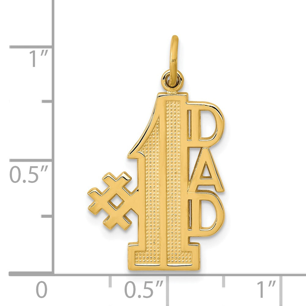 10k Yellow Gold 16 mm #1 DAD Charm (1.46 grams)