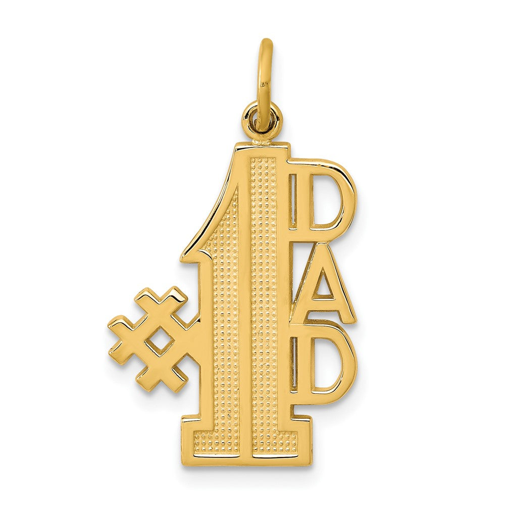 10k Yellow Gold 16 mm #1 DAD Charm (1.46 grams)