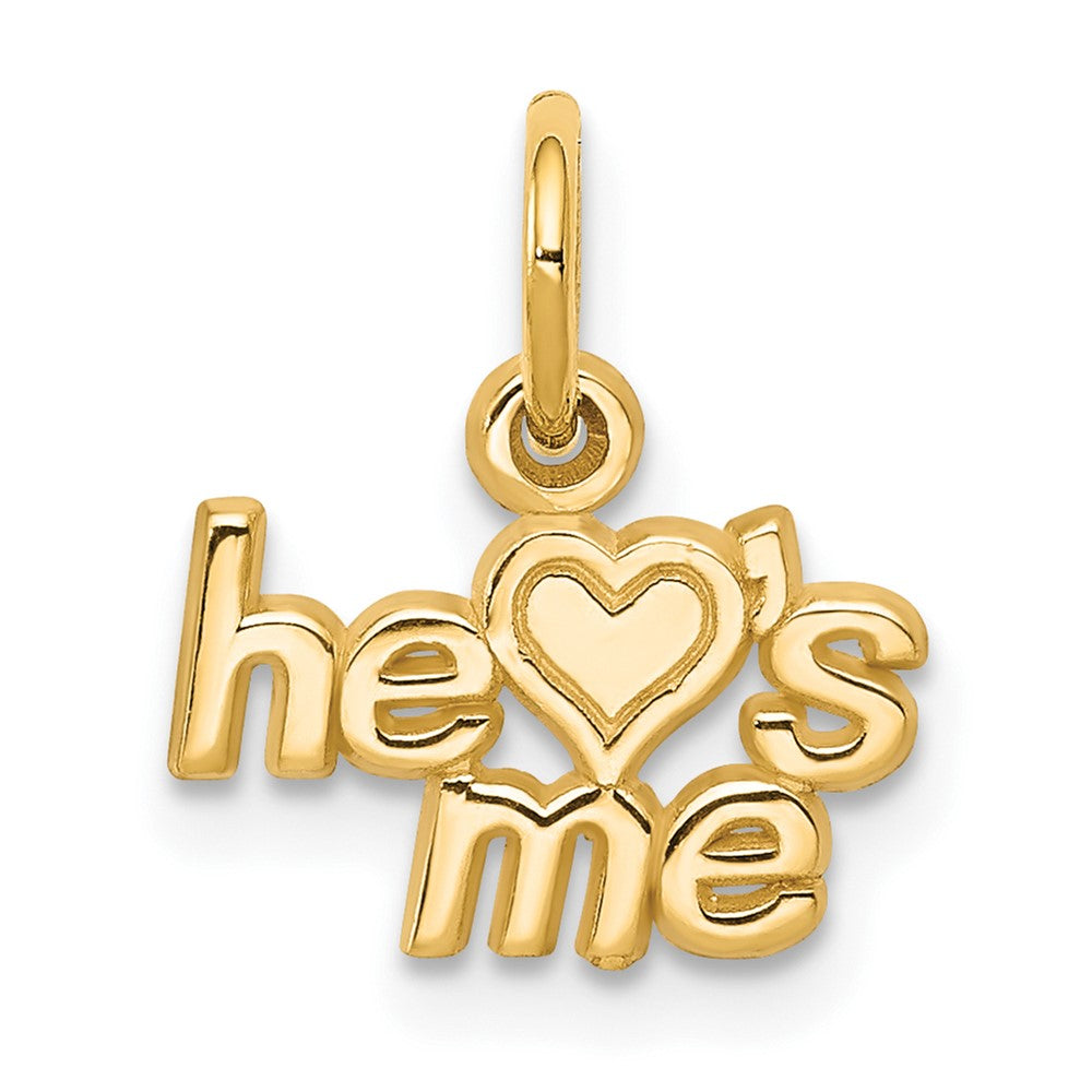 10k Yellow Gold 13 mm He LOVES ME Charm