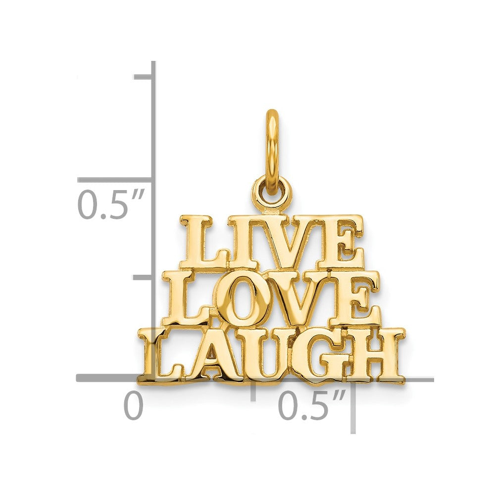 10k Yellow Gold 16 mm LIVE LOVE LAUGH Charm (0.96 grams)