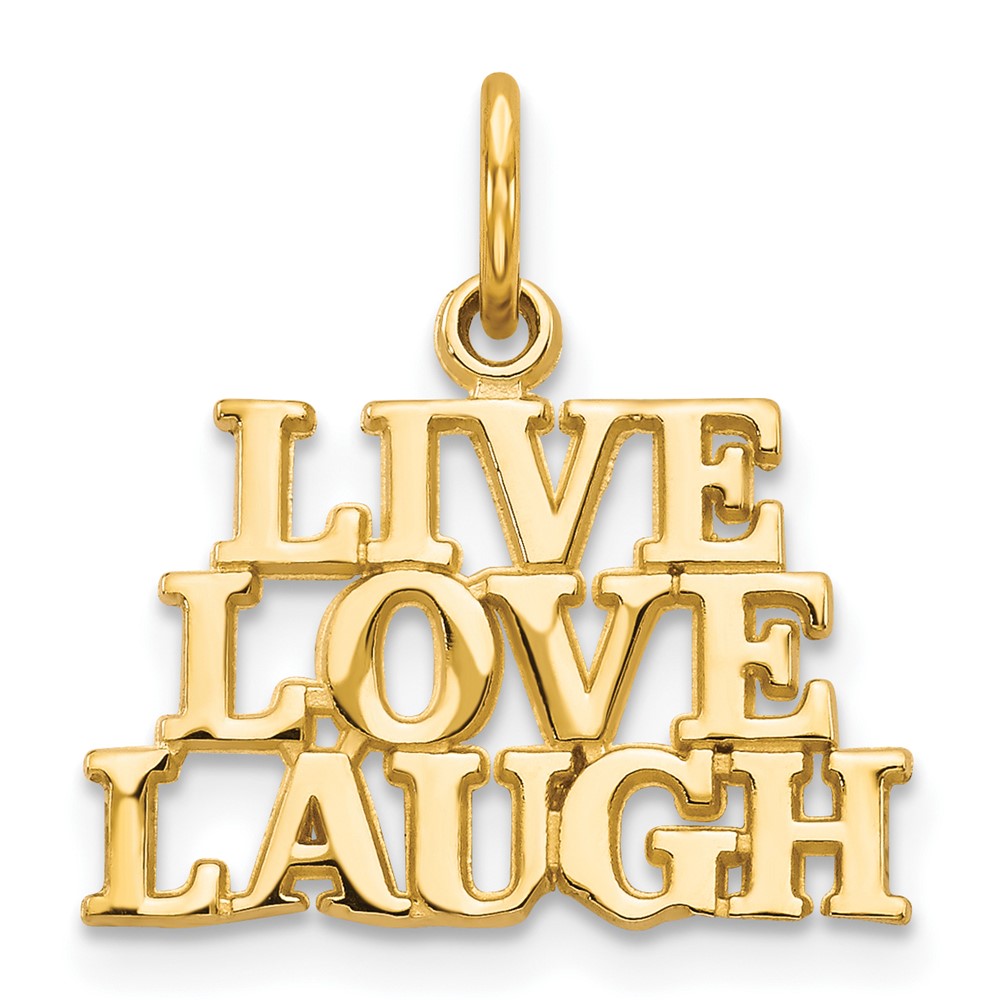 10k Yellow Gold 16 mm LIVE LOVE LAUGH Charm