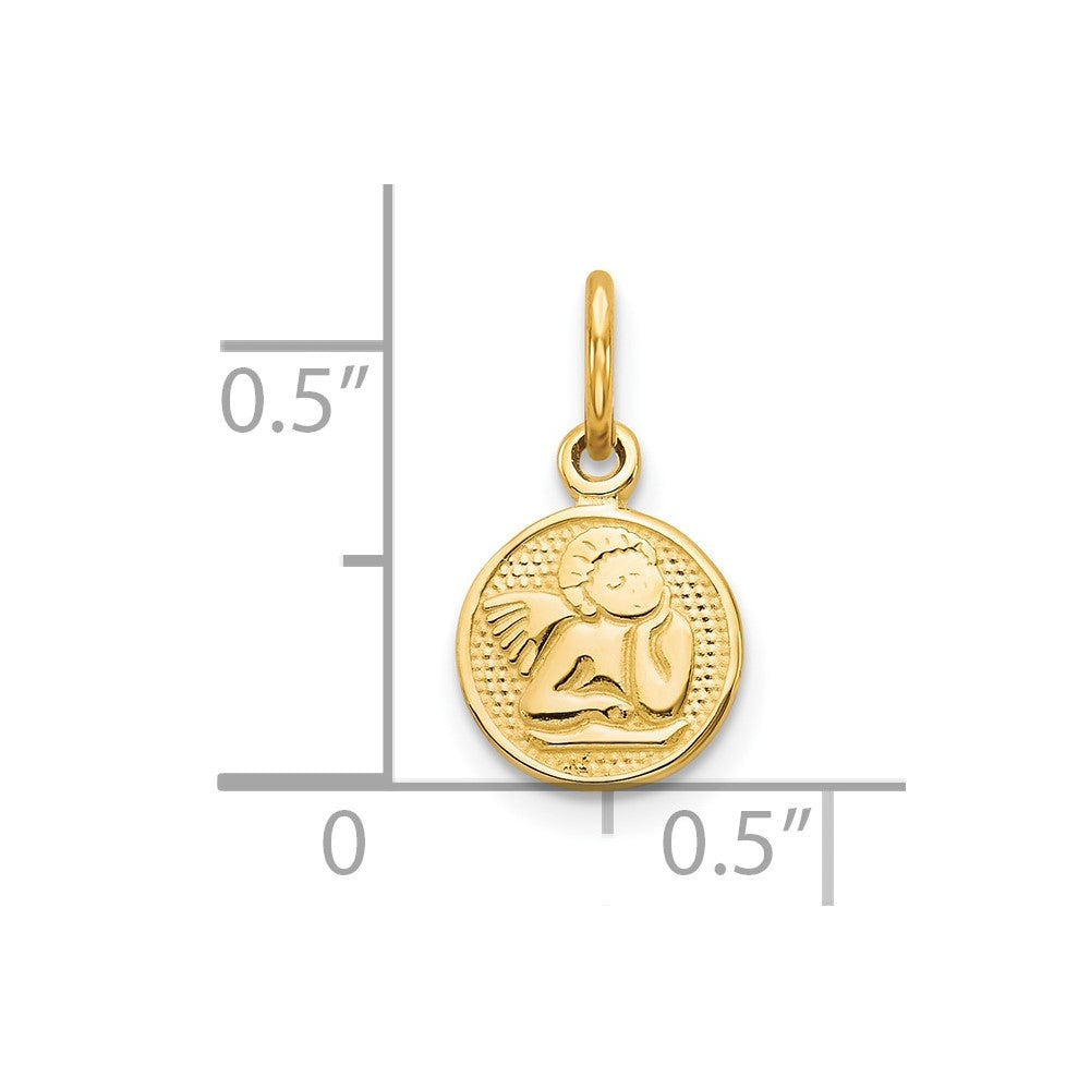 10k Yellow Gold 7 mm Angel Charm