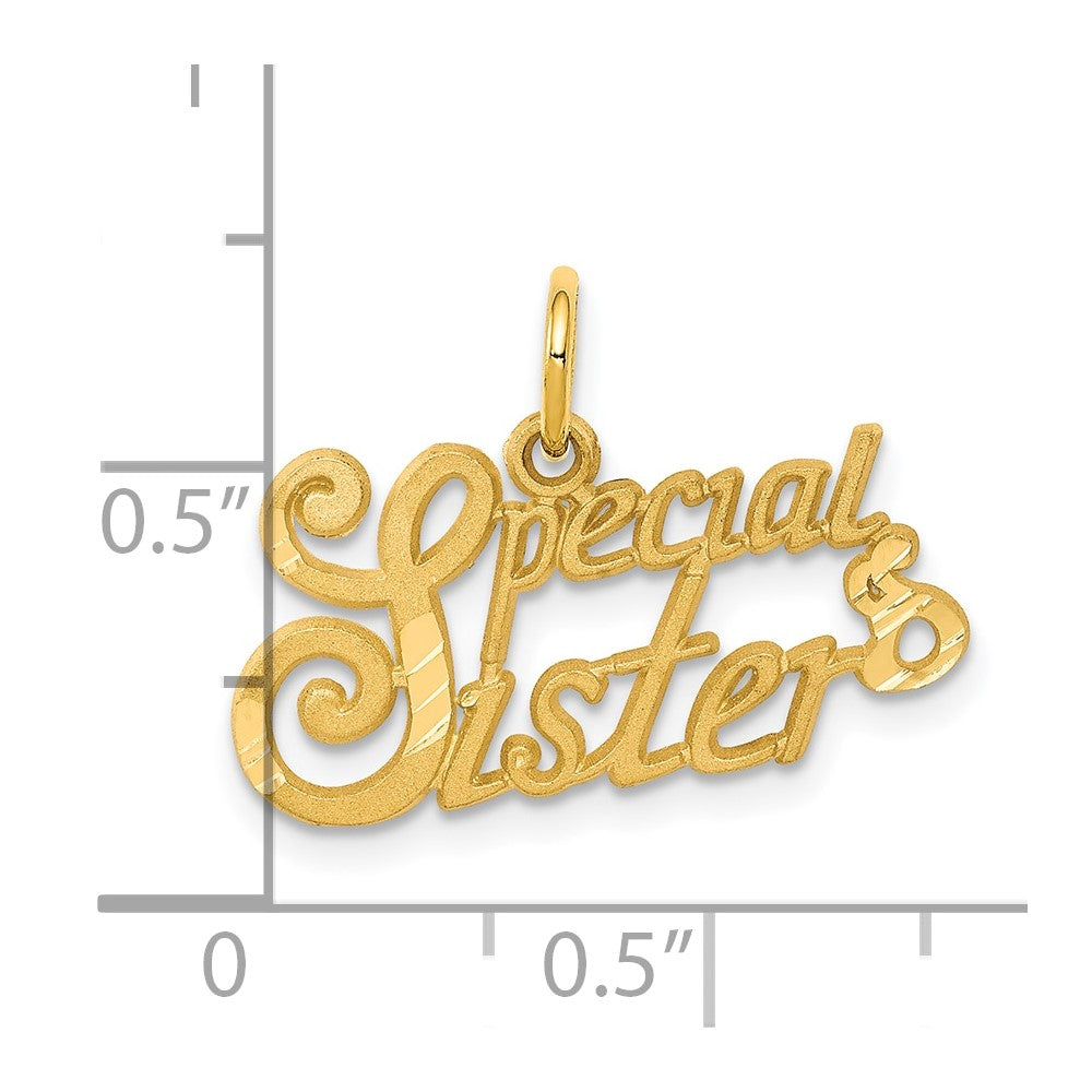 10k Yellow Gold 23 mm SPECIAL SISTER Charm (0.97 grams)