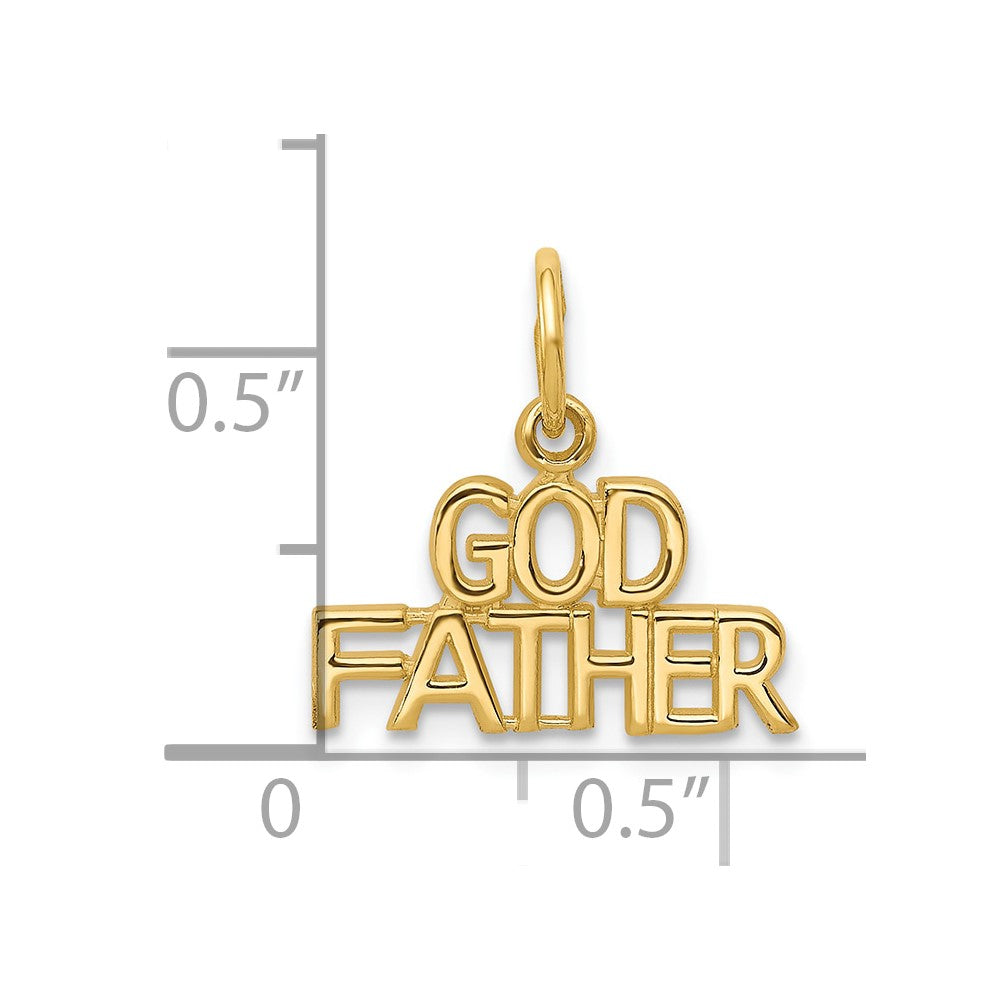 10k Yellow Gold 16 mm GODFATHER Charm (0.58 grams)