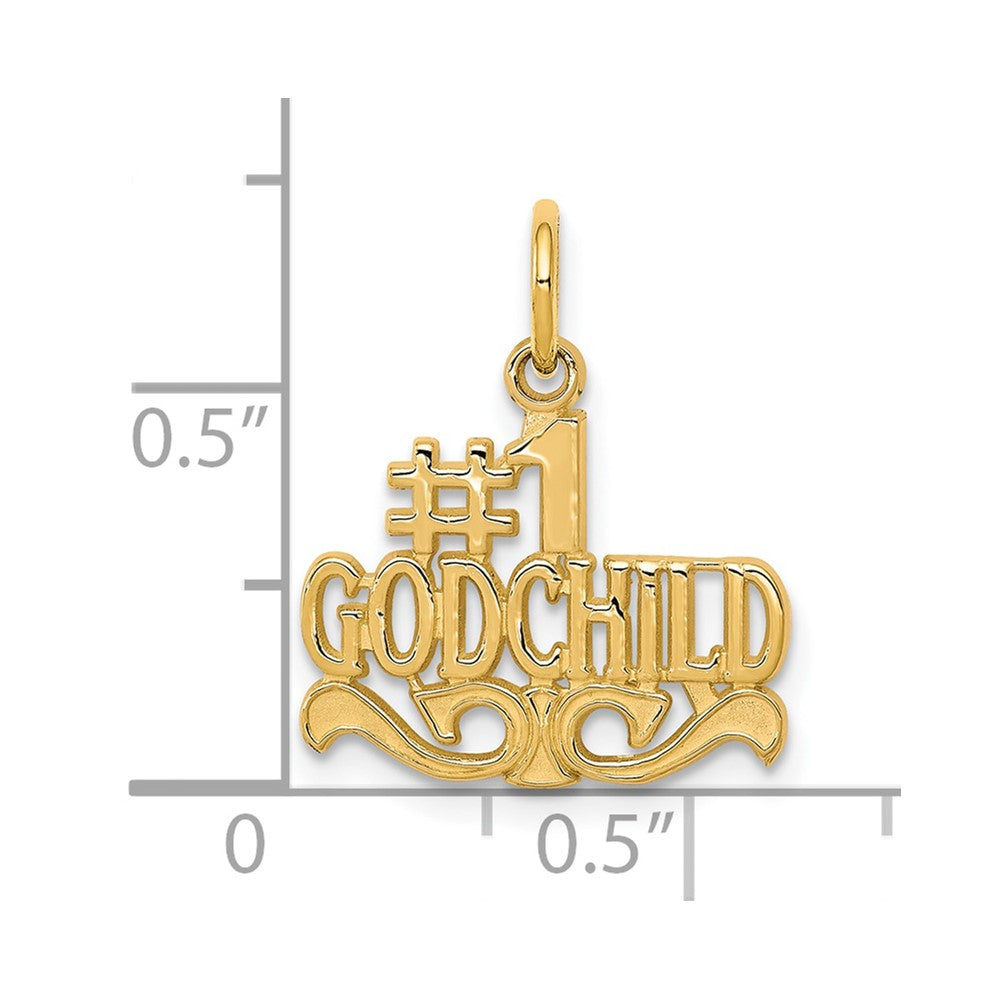 10k Yellow Gold 16 mm #1 GODCHILD Charm (0.82 grams)