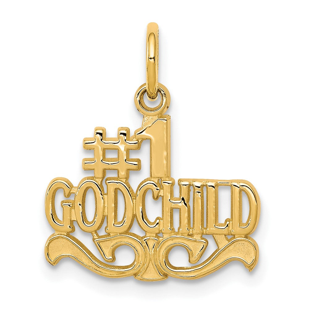 10k Yellow Gold 16 mm #1 GODCHILD Charm (0.82 grams)