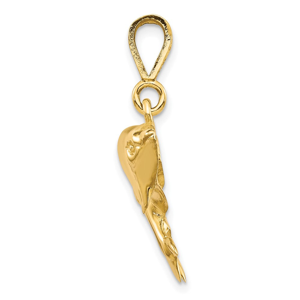 10k Yellow Gold 31 mm Solid Polished Twin Dolphins Charm (2.53 grams)