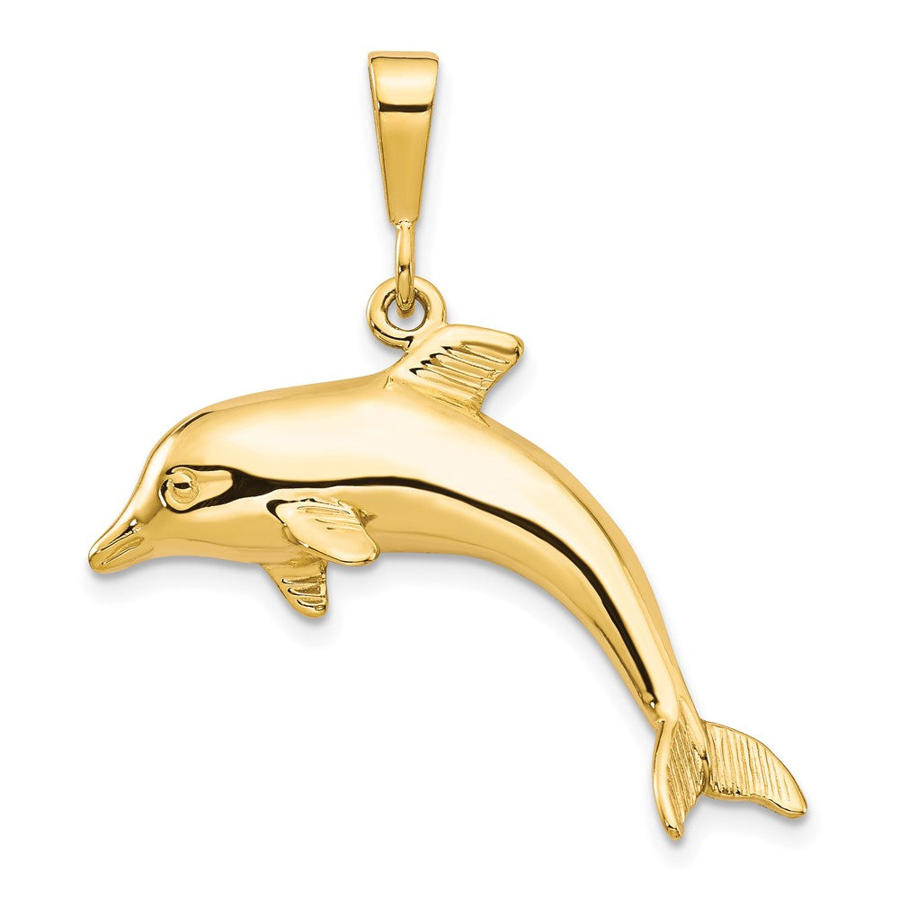 10k Yellow Gold 29 mm Dolphin Charm (2.5 grams)