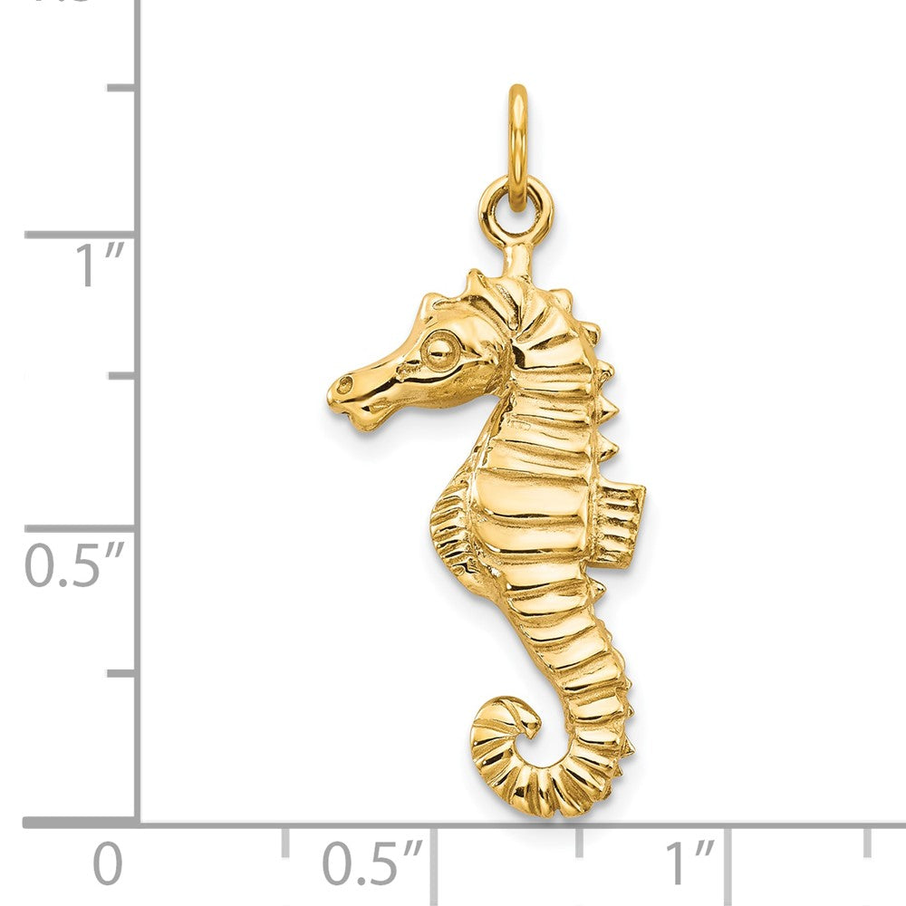 10k Yellow Gold 13 mm Seahorse Pendant (2.01 grams)