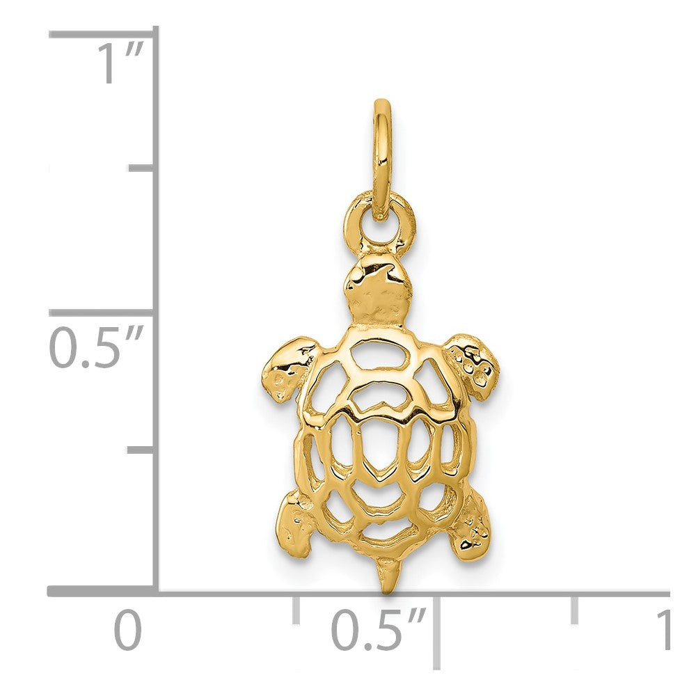 10k Yellow Gold 11 mm Turtle Charm (0.78 grams)