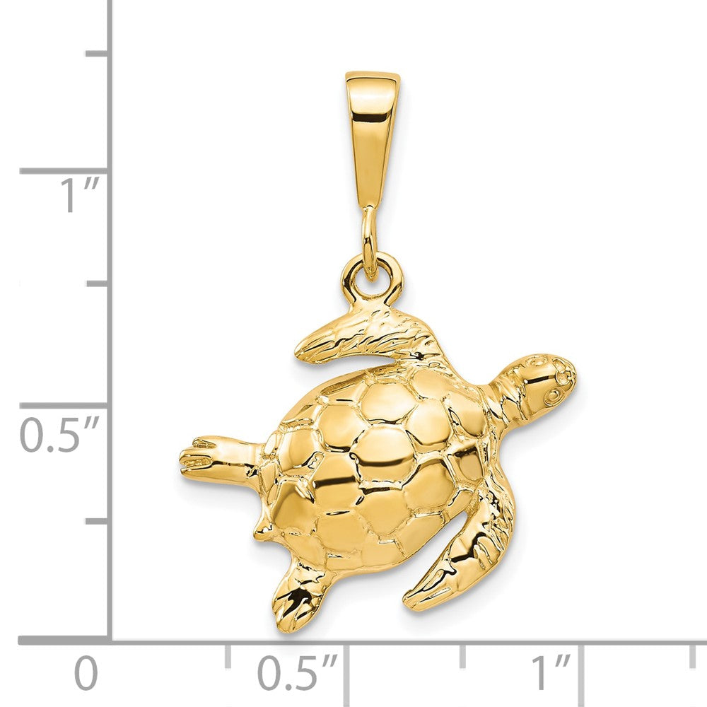 10k Yellow Gold 22 mm Turtle Pendant (2.28 grams)