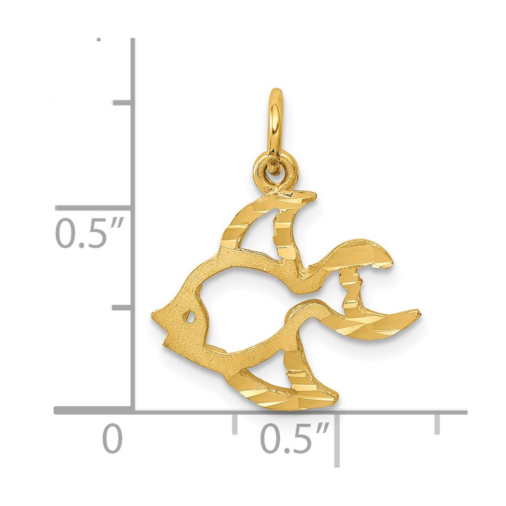 10k Yellow Gold 16 mm Fish Charm (1.02 grams)