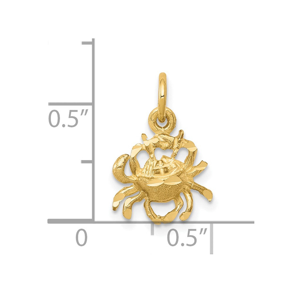 10k Yellow Gold 11 mm Crab Charm (0.85 grams)